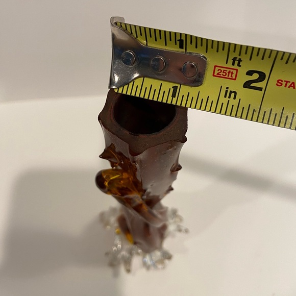 Vtg Antique Thorn Tree Twig, Twisted Bud Vase Blown Glass 7.5” Tall - Picture 5 of 13